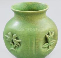 Gorka Géza (1894-1971): Ornamentikus és madaras mintával díszített váza. Jelzett, kopással, pattanás...