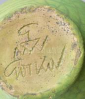 Gorka Géza (1894-1971): Ornamentikus és madaras mintával díszített váza. Jelzett, kopással, pattanás...