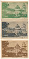 Zenta, Senta; - 3 db RÉGI város képeslap: városháza / 3 pre-1945 town-view postcards: town hall