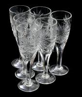6 db kristály likőrös pohár hibátlan 14 cm