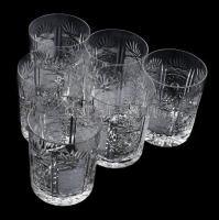 6 db Ajka kristály tumbler, whiskys pohár hibátlan jelzett 9,5 cm