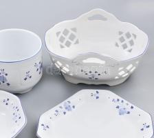 Herend Village Pottery 7 darabos mázas kerámia asztali szett: kínáló, váza, bonbonier, tál. Kézzel f...