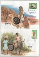 5db-os érmés boríték tétel, mind különféle és német nyelvű tájékoztatóval, benne: Ausztrália / Nauru...