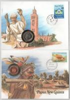 5db-os érmés boríték tétel, mind különféle és német nyelvű tájékoztatóval, benne: Sao Tomé, Jersey, ...