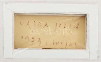 Vajda Júlia (1913-1982): Geometrikus kompozíció, 1973. Olaj, vászon, papírlemezen. Jelzett. Hátoldal...