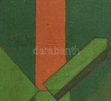 Vajda Júlia (1913-1982): Geometrikus kompozíció, 1973. Olaj, vászon, papírlemezen. Jelzett. Hátoldal...