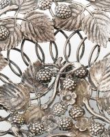 Berndorf szamócás kínáló tál. Áttört, jelzett, korai szecessziós darab 24 cm