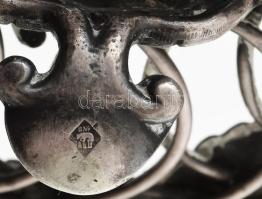 Berndorf szamócás kínáló tál. Áttört, jelzett, korai szecessziós darab 24 cm