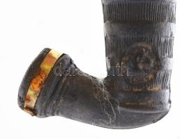 10 db debreceni pipagyárban készült cseréppipa, fém szerelékkel. h: cca 7 cm