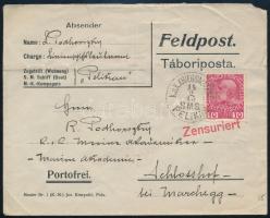 1915 Tábori posta levél 10h bérmentesítéssel "S.M.S. PELIKAN"