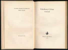 Gárdonyi Géza versei. A verseket vál. és az előszót írta: Bóka László. Kis Magyar Múzeum 4. köt. Bp....