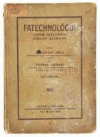 Diószeghy Béla, Csipkay Henrik: Fatechnológia faipari szakirányú iskolák számára. 358 ábrával. Bp., 1914, szerzői. 291 p. Kiadói papírkötés, sérült gerinccel, foltos borítóval, volt könyvtári példány.