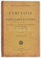 Útmutatás a szőlőmívelésre különös tekintettel a fillokszera által elpusztított szőlők felujításának előmozdításáról szóló 1896:V. t.-cz. végrehajtására. 142 ábrával. Bp., 1899 Pallas. 2. kiadás. 314+6 p. Papírkötés, javított gerinccel, kissé foltos borítóval, volt könyvtári példány.