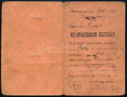 1938 Fényképes kerékpárforgalmi igazolvány (katona)