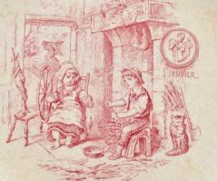 6 db antik Sarreguemines fajansz tányér, kettő repedéssel, matricás, jelzett d: 21 cm