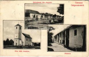 1910 Galgamácsa, Római katolikus templom, plébánia, szövetkezet üzlete és saját kiadása (EK)