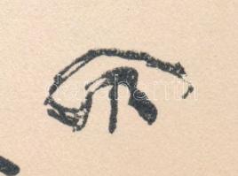 Rippl-Rónai József (1861-1927): Fenella és Rippl bácsi. Cinkográfia, papír, jelzett a cinkográfián, ...