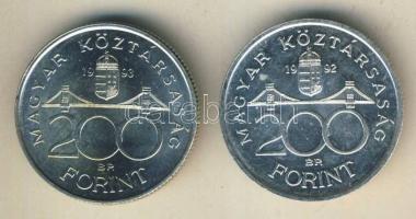 1992-93. 200Ft Ag "MNB" (2x) T:BU,2