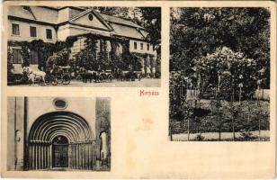 1919 Sopronhorpács, Horpács; Széchenyi kastély, lovas hintók, Római katolikus templom kapuja (EK)