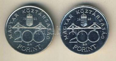 1992-93. 200Ft Ag "MNB" (2x) T:BU,2
