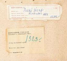 Palkó József (1919-2004): November. Vegyes technika, papír, jelzés nélkül, hátoldalán Képcsarnok Vál...