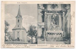 1908 Dunakeszi, Katolikus templom és belseje (EK)