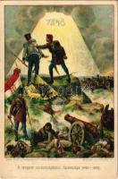 A magyar szabadságharc apoteózisa 1848-1849. Bilkei Dezső és Radovánovics János / Hungarian War of Independence, Hungarian Revolution of 1848. Globus litho (Rb)