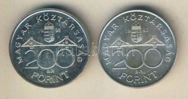 1992-93. 200Ft Ag "MNB" (2x) T:BU,2