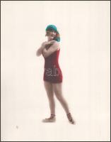cca 1930 Erotikus színezett pin up fotó nagyobb méretben 22x29 cm / Colorful pin-up photos