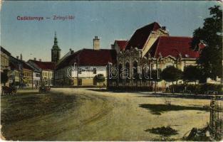 Csáktornya, Cakovec; Zrínyi tér és szálloda. Fischel Fülöp (Strausz Sándor) kiadása / square and hotel