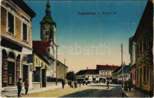 Csáktornya, Cakovec; Árpád tér, Singer Co. varrógép üzlet. Fischel Fülöp (Strausz Sándor) kiadása / square and sewing machine shop (EK)