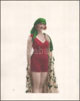 cca 1930 Erotikus színezett pin up fotó nagyobb méretben 22x29 cm / Colorful pin-up photos