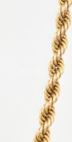 14K arany (Au) nyaklánc fonott mintával. Jelzett 18 g 45 cm