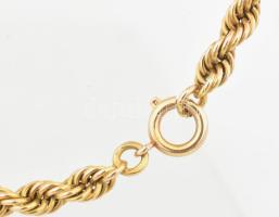 14K arany (Au) nyaklánc fonott mintával. Jelzett 18 g 45 cm