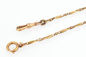 14K arany (Au) óralánc szögletes mintával. Jelzett 6 g 39 cm