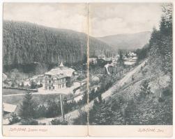 1907 Iglófüred, Bad Zipser Neudorf, Spisská Nová Ves Kupele, Novovesské Kúpele (Szepes); 2-részes kinyitható panorámalap. Feitzinger Ede 1905. No. 717/II a-b Brs. / 2-tiled folding panoramacard (hajtásnál szakadt / bent til broken)