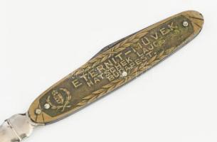 cca 1910 Hatschek Lajos Eternit-művek reklámos levélbontó tőr, kopással, h: 25 cm