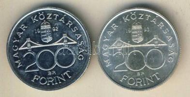 1992-93. 200Ft Ag "MNB" (2x) T:BU,2