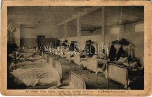 Pöstyén, Pistyan, Piestany; Pro Patria Vöröskereszt Hadikórház, kórterem, K.u.K. katonák / Pro Patria Kriegslazaret, Krankenzimmer / WWI Austro-Hungarian military hospital, room interior, sick and wounded soldiers (Rb)