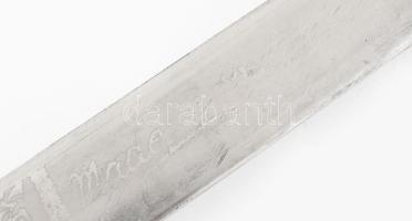 Indiai díszkard / szablya, berakással díszített fa markolattal, bársonyborítású hüvellyel, h: 85 cm