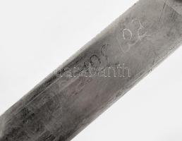 Indiai díszkard / szablya, berakással díszített fa markolattal, bársonyborítású hüvellyel, h: 85 cm