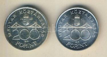 1992-93. 200Ft Ag "MNB" (2x) T:BU,2