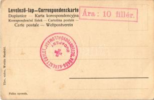 Szecessziós magyar címeres emléklap I. Ferenc József 75. születésnapjára / Art Nouveau, memorial pos...