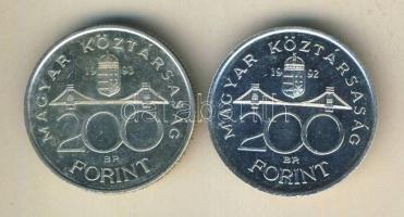 1992-93. 200Ft Ag "MNB" (2x) T:BU,2