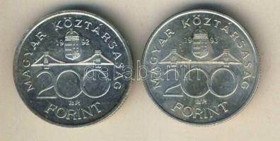 1992-93. 200Ft Ag "MNB" (2x) T:BU,2