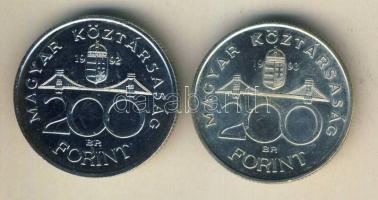 1992-93. 200Ft Ag "MNB" (2x) T:BU,2