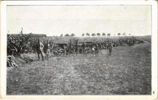 Osztrák-magyar tüzérség tűzvonalban a Száva partján / WWI Austro-Hungarian K.u.K. military artillery in the firing line on the banks of Sava river (EK)