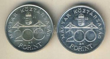 1992-93. 200Ft Ag "MNB" (2x) T:BU,2