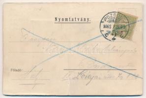 1906 Pozsony, Pressburg, Bratislava; Kemény hátú leporello 10 képpel / thick wooden leporellocard wi...