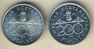 1992-93. 200Ft Ag "MNB" (2x) T:BU,2